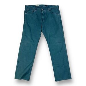 Adriano Goldschmied AG Teal The Matchbox Slim Straight Cotton Blend Pants 38X30